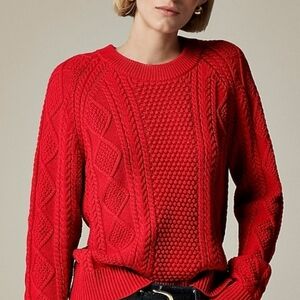 J. Crew Vibrant Red Textured Sweater